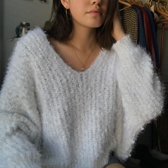 Windsor Sweaters - Fuzzy white sweater